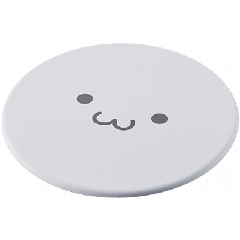 宜麗客（ELECOM）笑臉鼠標(biāo)墊可愛(ài)圓形護(hù)腕墊辦公家用護(hù)手墊軟墊防滑墊子女生 灰色 210x210mm_6mm
