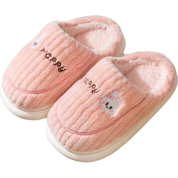 儿童棉拖鞋女童冬季2025新款男童防滑家用居家宝宝毛毛室内拖鞋 粉色 30/31码(适合脚长18cm)