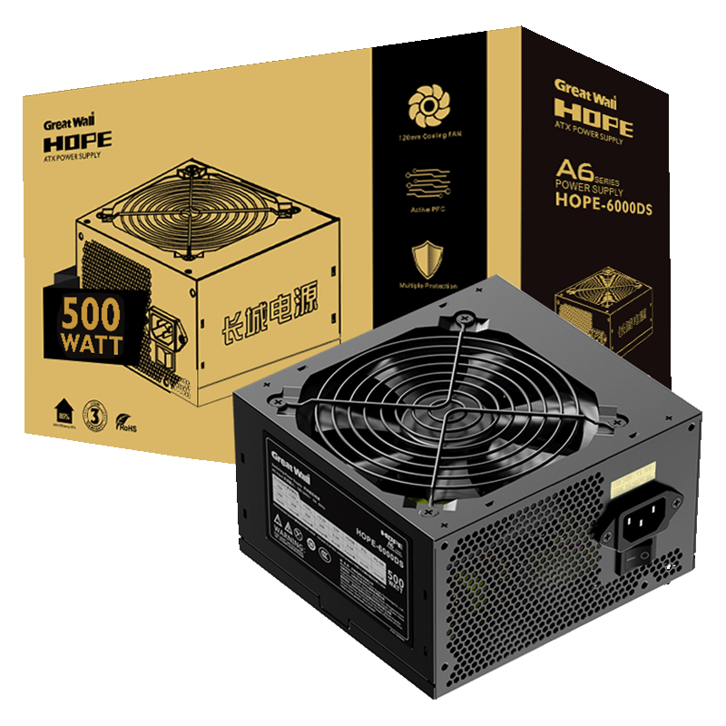���ǣ�Great Wall���500W HOPE-6000DS���Ե�Դ ��˫8PIN/75cm���߲�/�¿ط���/����/�������أ�