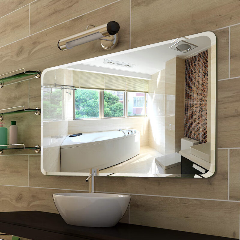 罗蒙卡帝可定制贴墙方形无框玻璃浴室镜挂镜卫生间镜子酒店穿衣镜