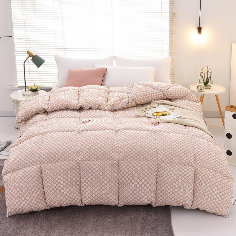 恒源祥羽丝绒被冬季白鹅丝绒冬被8斤加厚10斤保暖被单双人春秋被学生被 贝琦 150*210cm【3斤空调被】