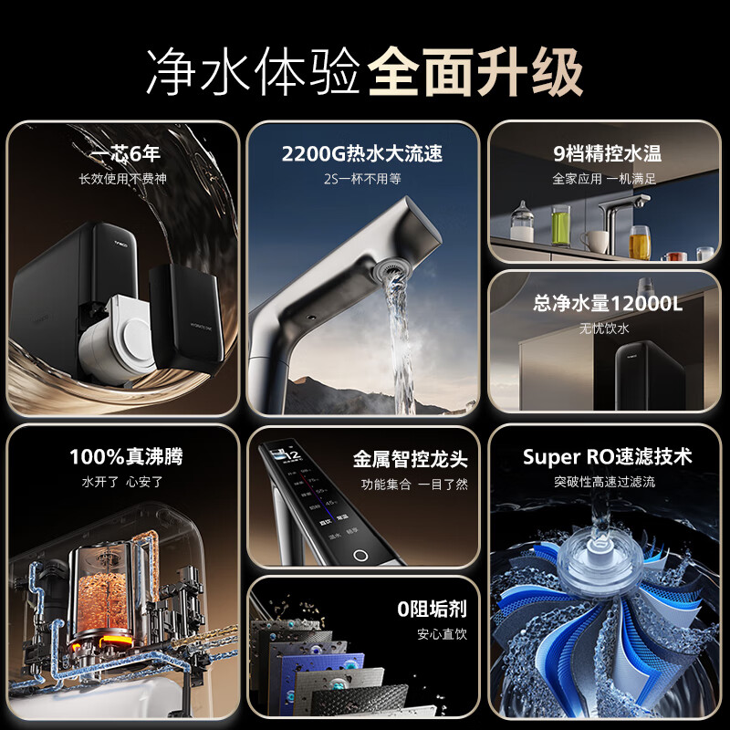 添可加热厨下净水器2200G厨下式过滤器直饮机净热一体机净饮机家用饮万畅饮王 饮万畅饮王
