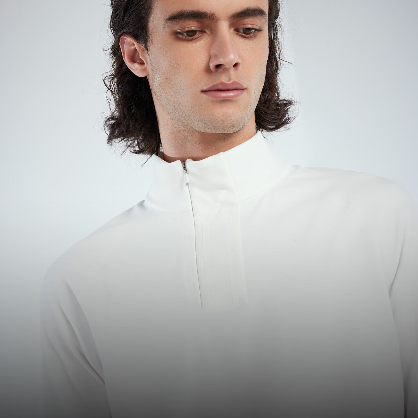 TAGX 探观海豚绒半拉链卫衣男高弹3D曲面立体原纱抗菌保暖柔软运动长袖T恤 礁石黑 2XL