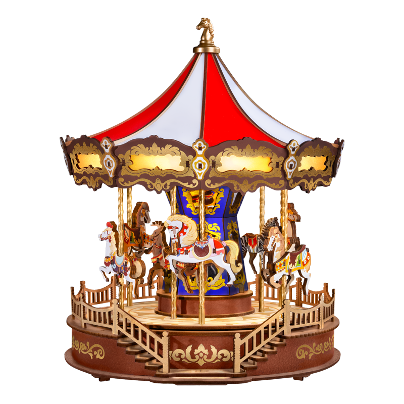 若態(tài)摩天輪旋轉(zhuǎn)木馬八音盒音樂盒積木兒童玩具diy拼圖生日禮物女生