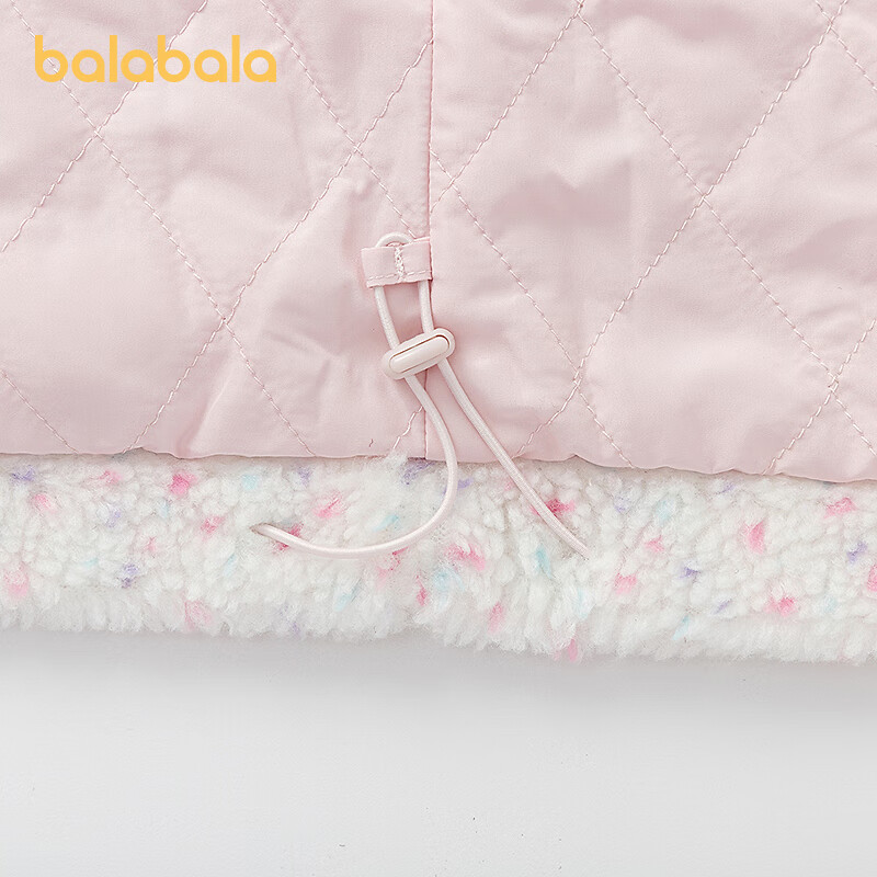 巴拉巴拉balaOne女童棉服儿童中大童外套新款童装2025秋冬保暖甜 白色调00411 140