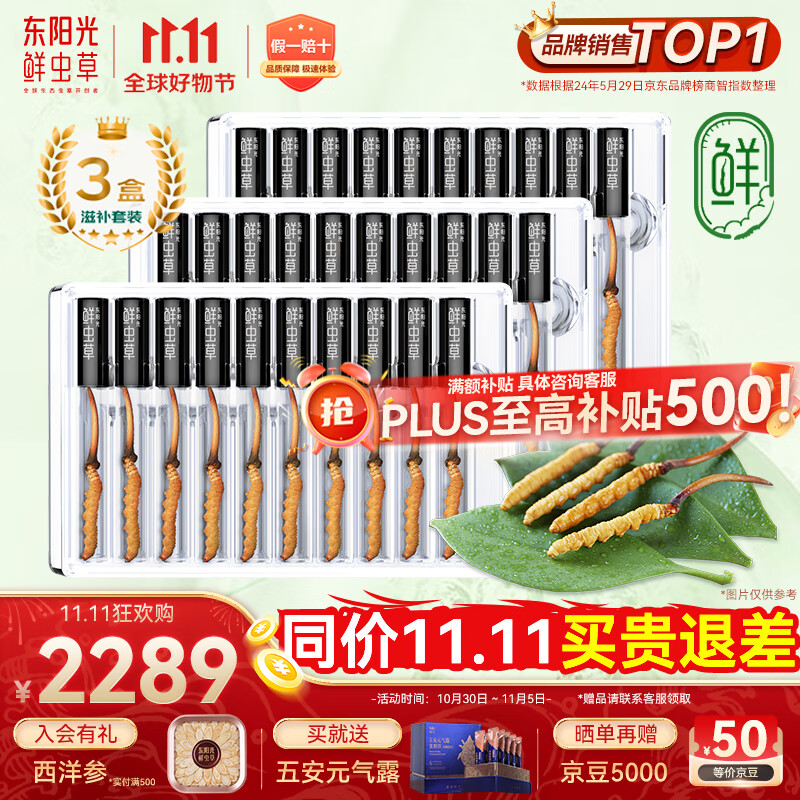 东阳光鲜虫草0.4-0.6g/根30根冬虫夏草滋补品送长辈老人源头直发包邮