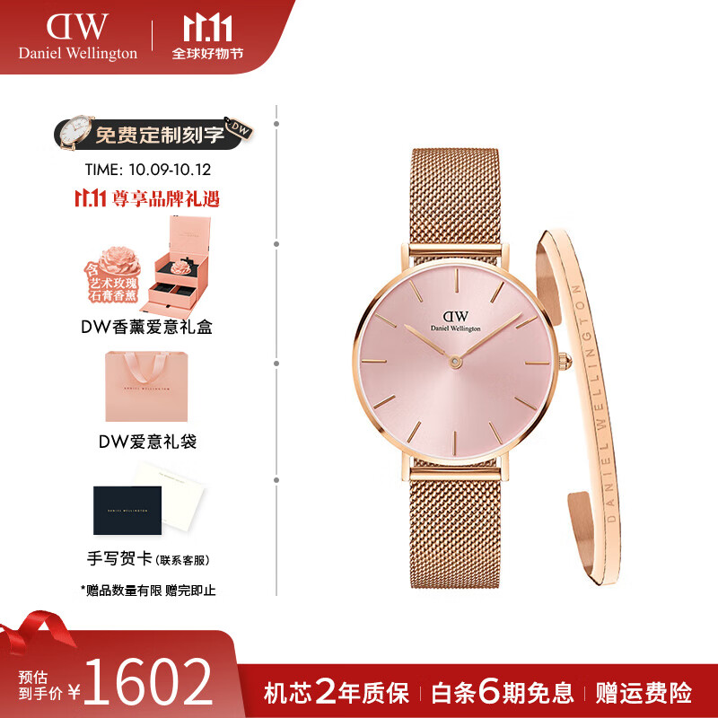 丹尼尔惠灵顿（DanielWellington）dw手表女 简约时尚欧美腕表石英女士手表 生日礼物送女友 DW00100