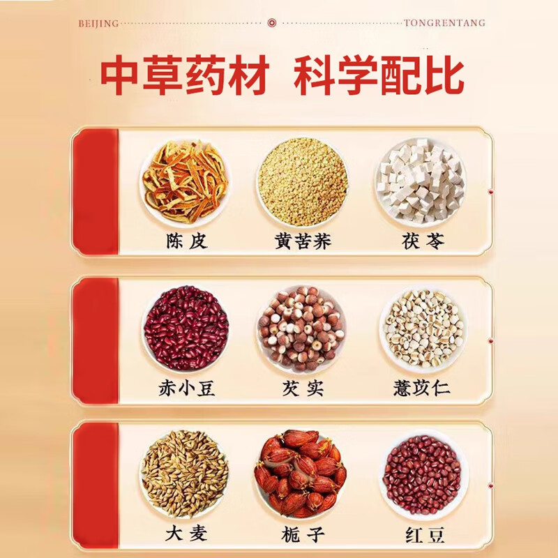 朕皇北京同仁堂芡实红豆薏米茶排祛湿茶去湿气健脾开胃去湿气茶 【1盒体验装】40包红豆薏米芡实茶