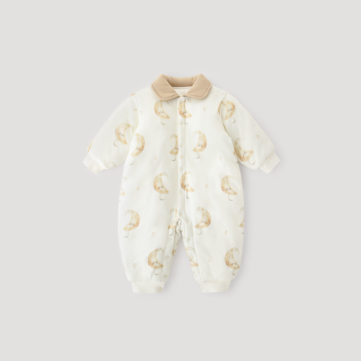 巴厘小猪【恒温桑蚕丝】宝宝冬装夹棉连体衣秋冬加厚保暖衣服婴幼儿外出服 月亮湾 80cm