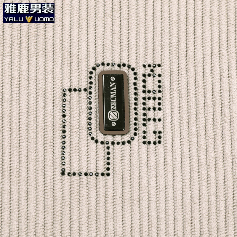 雅鹿男装加绒长袖t恤男冬季新款华夫格韩版保暖圆领休闲体恤衫男士上衣 米色加绒 2XL (180)（建议160-175）