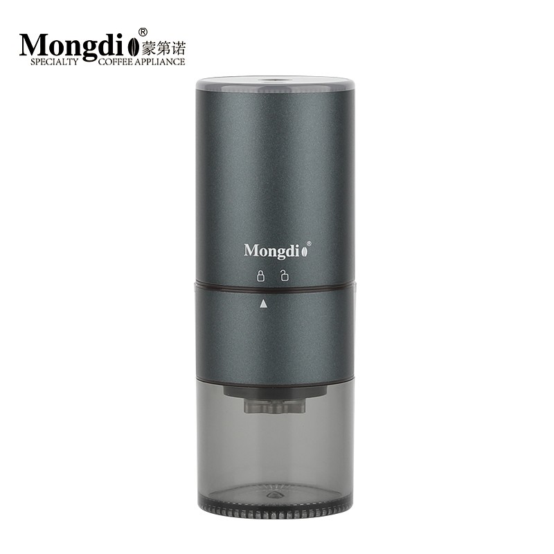 Mongdio 咖啡磨豆机电动 咖啡豆研磨机全自动 充电款灰蓝-钢芯（双轴）