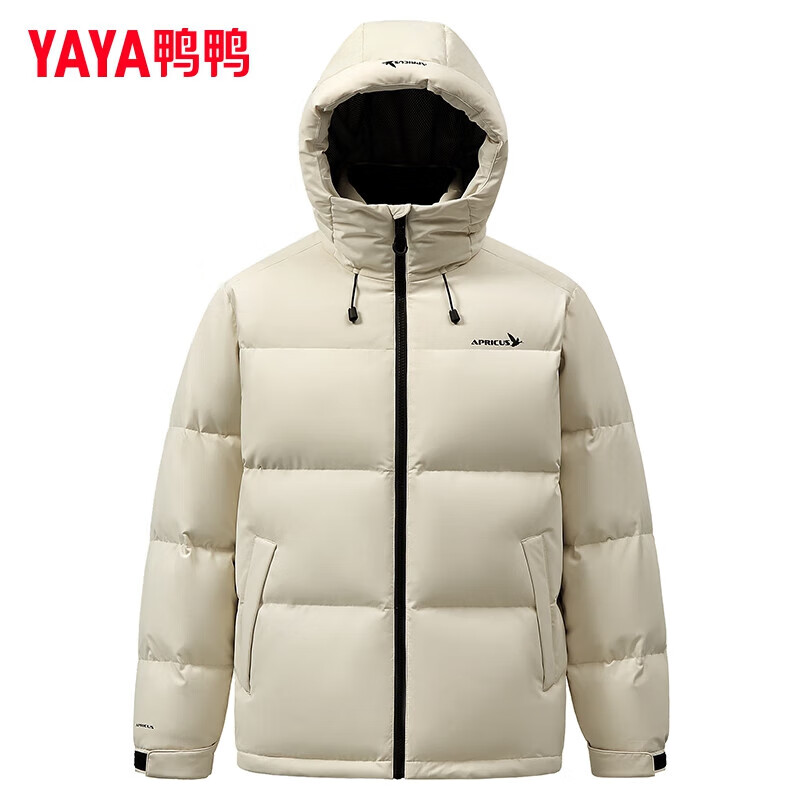 鸭鸭(YAYA)羽绒服男士短款2025冬季新款时尚舒适百搭商务休闲加厚面包服外套 黑色 S 165