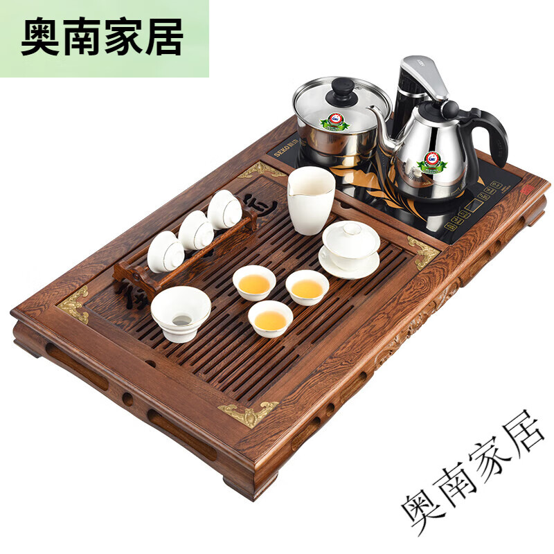 新功（SEKO）Seko/新功 F64茶具套裝雞翅木中式功夫茶盤家用全自動(dòng)泡茶電茶爐 F64配F98[無茶具] 2件