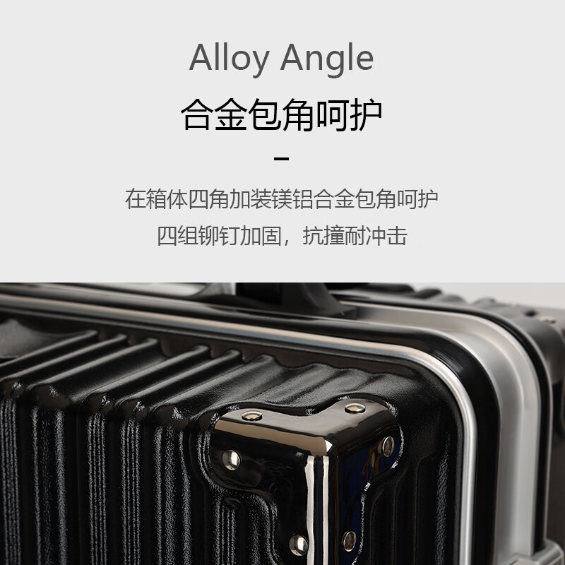 施爱格行李箱20英寸男女拉杆箱登机旅行箱 SAG003行李箱 SAG00301-24 黑色24寸