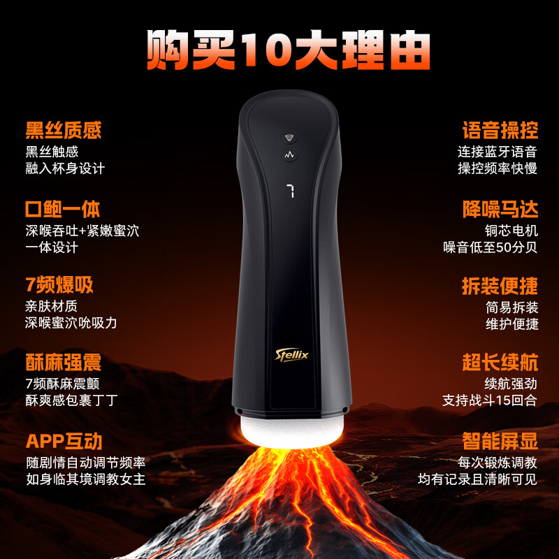 STELLIX飞机杯全自动吮吸吞吐电动成人情趣玩具男人生性士自用安慰器圣杯 APP互动+7频吮吸震动+送3支润滑液+送1条丝袜