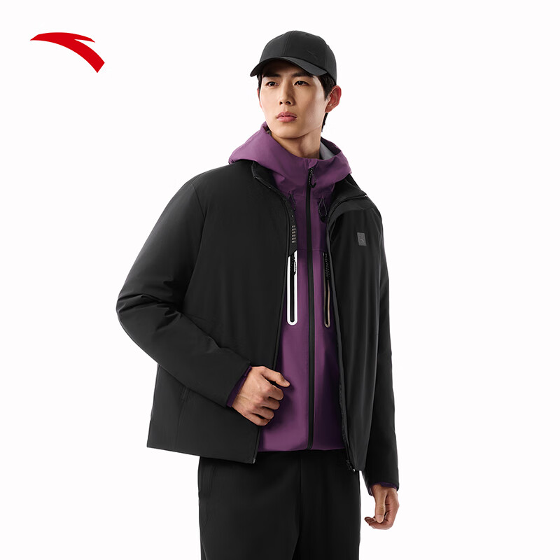 安踏短款羽绒服男冬季新款防泼水棉服外套加厚防寒服商务通勤上衣