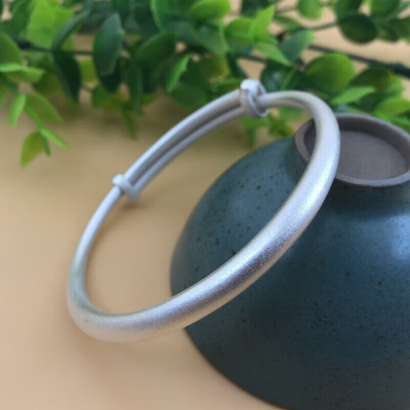 魅丽饰季999纯银古法银镯子女手镯传承简约推拉足银手环情侣小众设计网红 约20-21克古法手镯:保证纯银支持