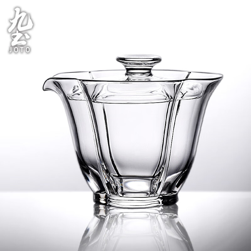 九土玻璃蓋碗耐高溫品茗杯家用茶具套裝單個(gè)泡茶碗手抓壺功夫茶具 蓋碗單個(gè)
