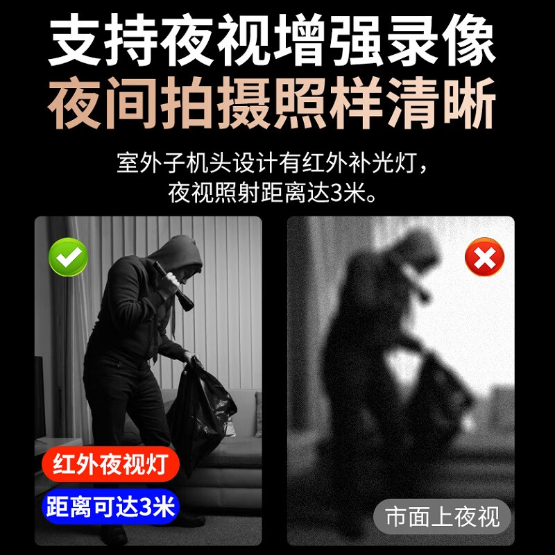 佳博盾智能猫眼摄像头监控防盗门无线电子猫眼带屏幕可视门铃带显示幕带手机远程入户门门镜录像免打孔 古铜色300万像素 无内存（不支持录像）