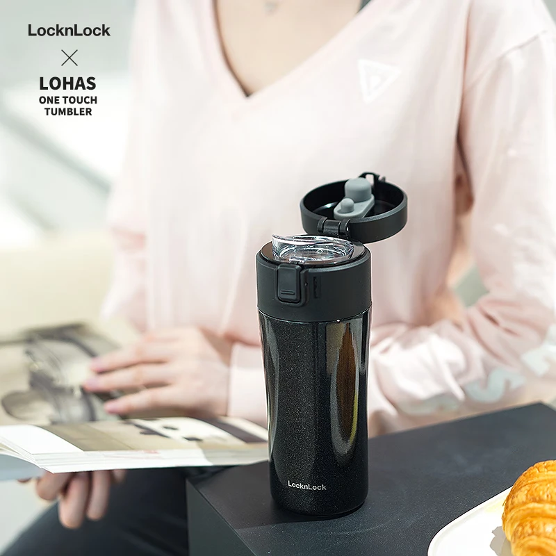 乐扣乐扣(LOCK&LOCK)鎏金弹跳保温杯男保温杯女水杯子男女商务杯中秋节礼物 LHC3280BLU-蓝 360ml
