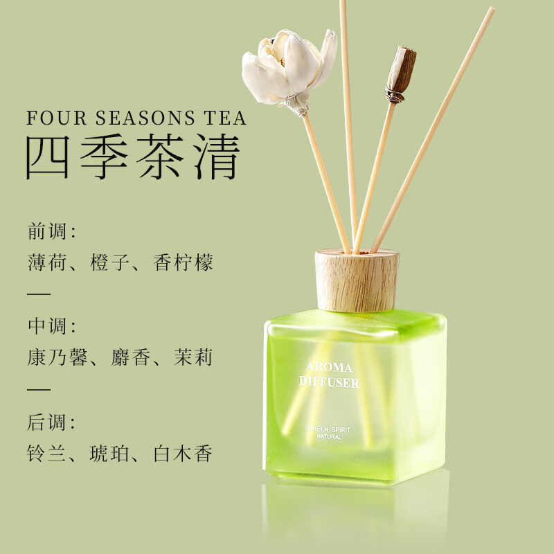 舒居（SHUJUHOME）藤條無火香薰室內(nèi)臥室房間廁所香氛精油空氣清新劑100ML 四季茶清200ml