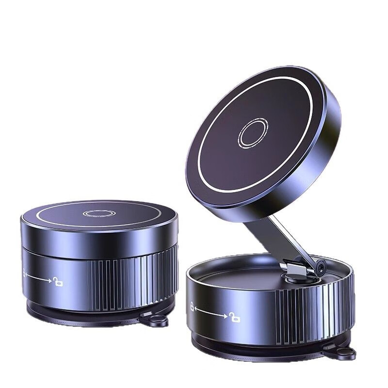 车载手机支架磁吸真空吸附吸盘式新款高端汽车导航仪表台固定支架 【黑色】车载手机支架-磁吸-真空吸附