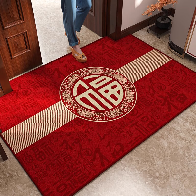 季象圈绒入户门地垫轻奢高级感进户门口防滑垫客厅卧室门家用脚垫子 QR-Y福满门-1001 60x90cm