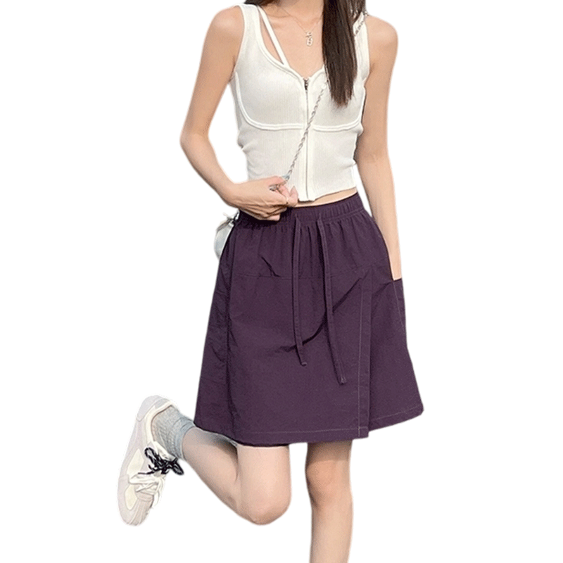 浪莎短褲夏季女裙褲2025年新款A(yù)字半身裙運(yùn)動(dòng)速干工裝褲休閑五分褲 藏青色【五分裙褲】 XL 【推薦121-135斤】