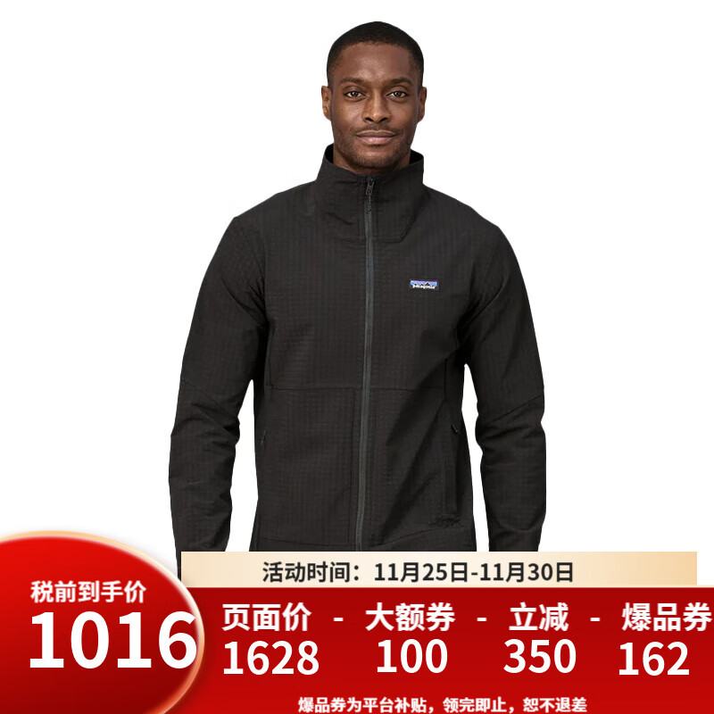 巴塔哥尼亚（Patagonia）巴塔抓绒衣男女R1 TechFace运动户外抓绒外套男 83580/83581 83580/83581男款-BLK-黑色 S