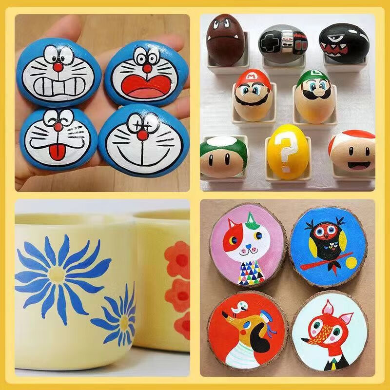 简菲儿童丙烯马克笔水彩笔可水洗不透色可叠色48色小学生美术专用幼儿园画美术丙烯颜料笔彩色画笔 24色