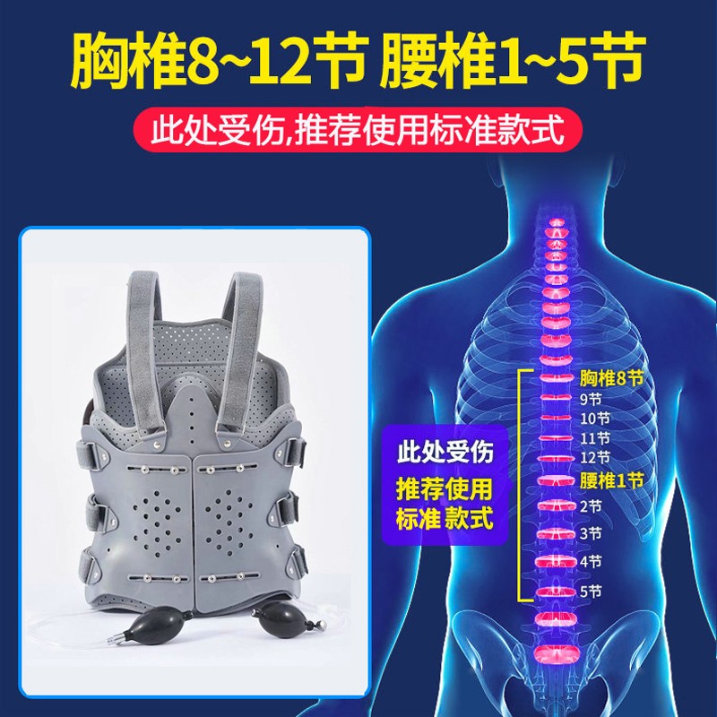 医用胸腰椎固定支具骨折护具支架脊椎可调节胸腰椎骶胸椎压缩性骨折手术后康复护腰胸部矫正外固定支具固定器 医用胸腰椎固定支具上下双气囊(顺丰快递)