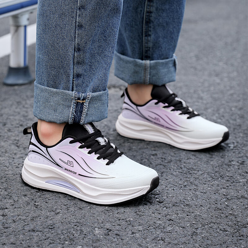 回力运动鞋女透气情侣休闲鞋百搭减震女鞋 WXY(ZA)-4298 白紫黑 39