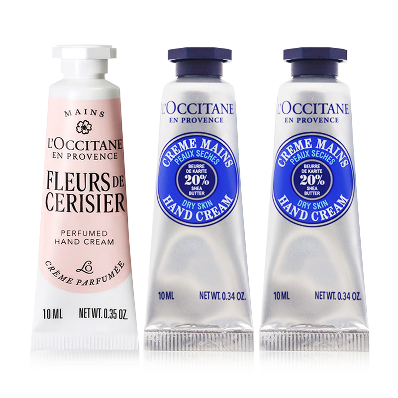 歐舒丹護(hù)手霜10ml*3(乳木果*2+櫻花*1)保濕節(jié)日禮物送女友 新老版隨機(jī)發(fā)