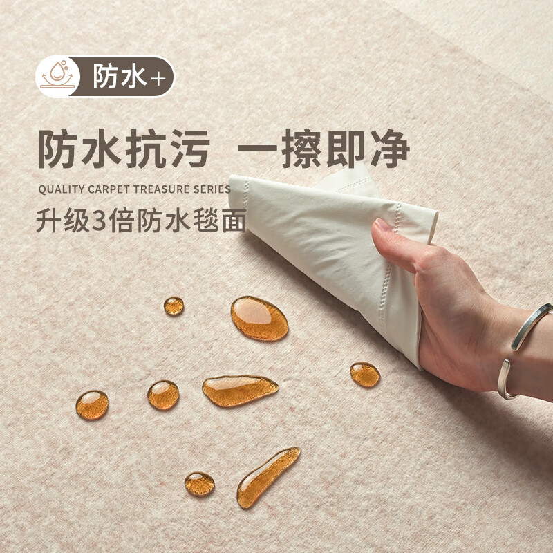 鸿荔达地毯客厅亲肤舒适耐脏原木侘寂风高级感防水沙发卧室床边地垫 S波斯绒-尘栖 140*200CM升级防水毯面
