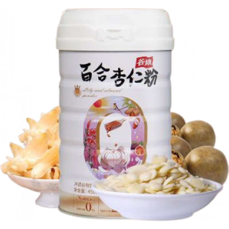 谷旗百合杏仁粉 450g/罐谷物烘焙杏仁燕麥沖泡營養(yǎng)代餐罐裝 百合杏仁粉450g/罐