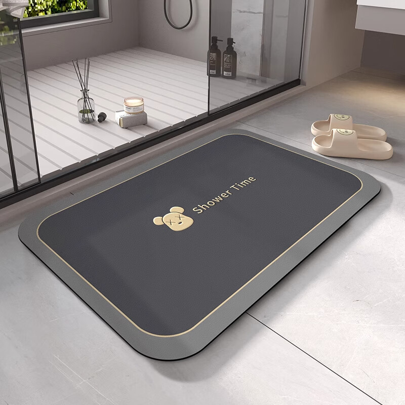 季象浴室吸水地垫卫生间门口防滑垫进门地毯入户口垫子硅藻泥厕所脚垫 GZN-X时光01 40x60 cm