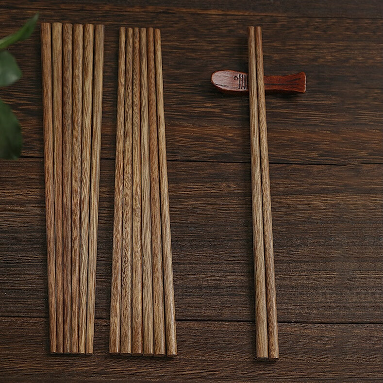 鸡翅木筷子家用高档木筷子轻奢高级感便携木质家庭用豪华高端木筷 鸡翅木筷子 10双