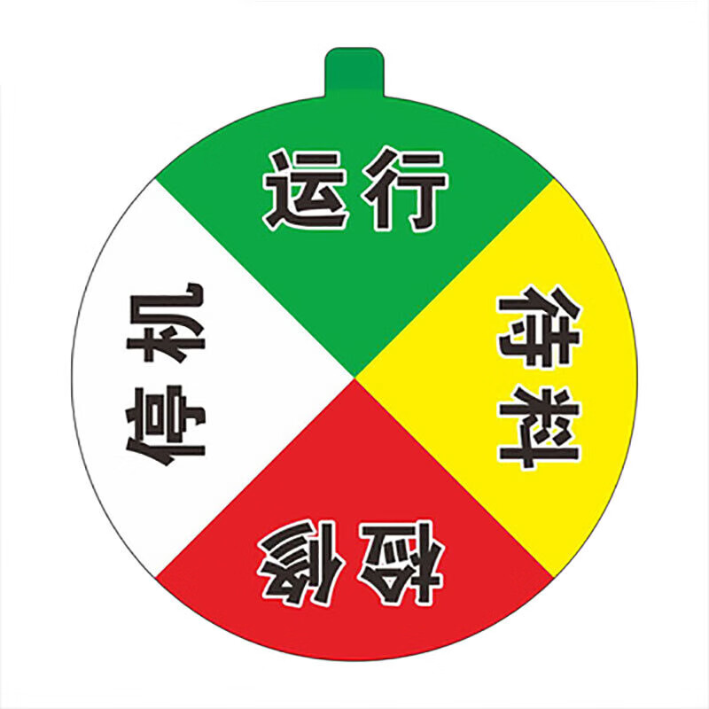 元族 亚克力设备状态牌 圆形分区转盘 旋转标识机器运行牌  4区b款10