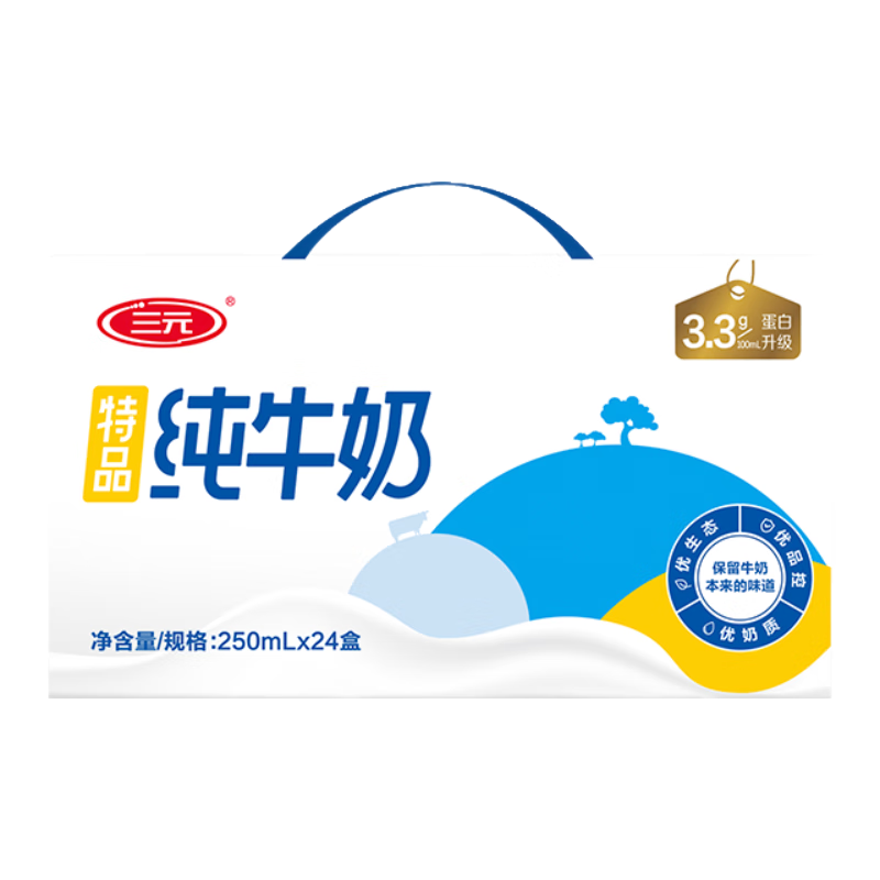 三元（SAN YUAN）2提装 「城」意满满北京限定礼盒纯牛奶250ml*24盒 年货送礼