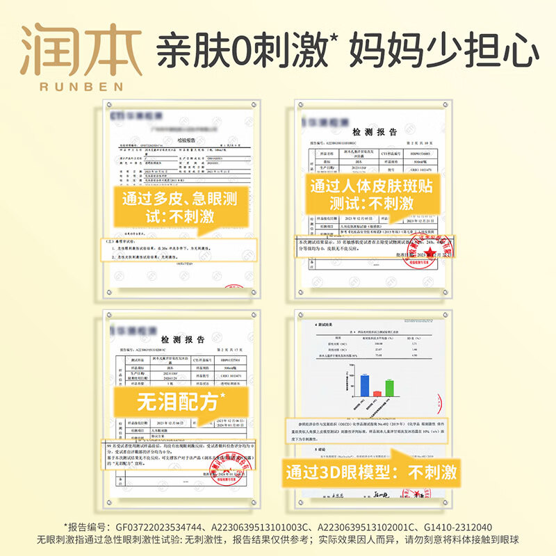 润本婴儿儿童洗发水沐浴露500ml 宝宝洗发泡泡沐浴乳二合一 婴儿洋甘菊洗发沐浴露*1瓶