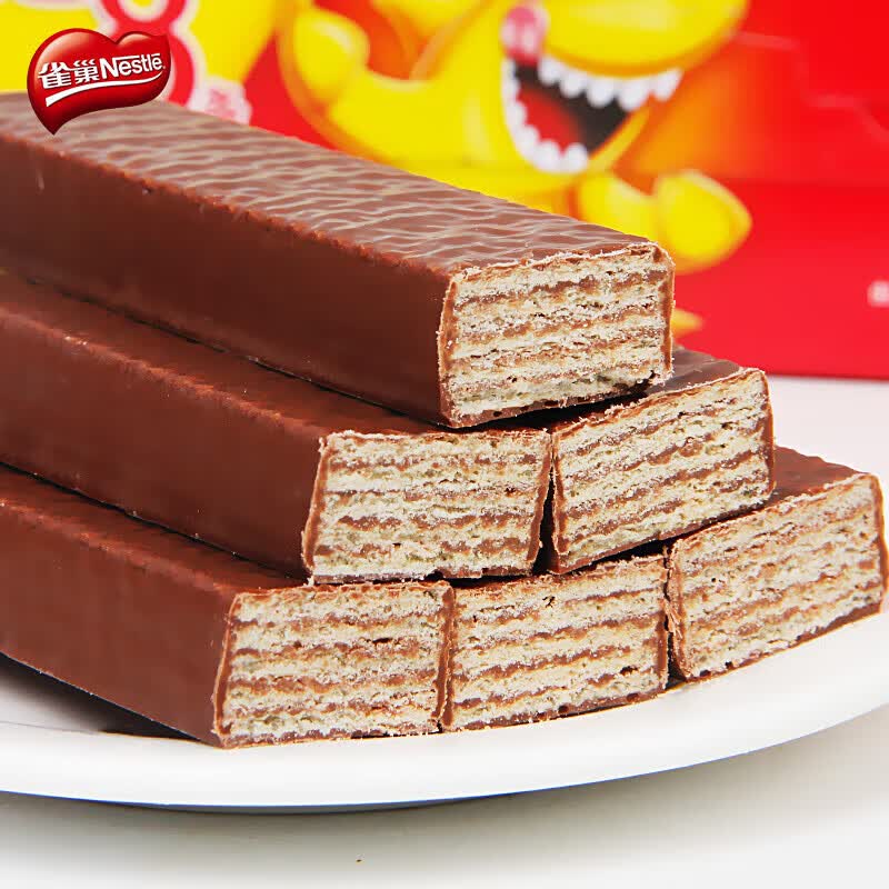 雀巢（Nestle）脆脆鲨威化饼干巧克力牛奶味办公室休闲食品零食下午茶 随机口味12.5g*20支