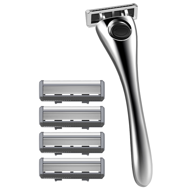 阿帕齊獵豹六層刮胡刀手動(dòng)剃須刀手動(dòng)德國(guó)進(jìn)口刀片剃須刀1刀架4刀頭+底座+須泡非吉利刮胡子刀手動(dòng)新手非吉利