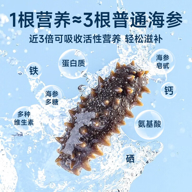 参裕岛7星级 大连即食海参鲜活鲜食海参野生辽参海生刺参孕妇 独立包装 3斤即食海参 30-36头  实惠装