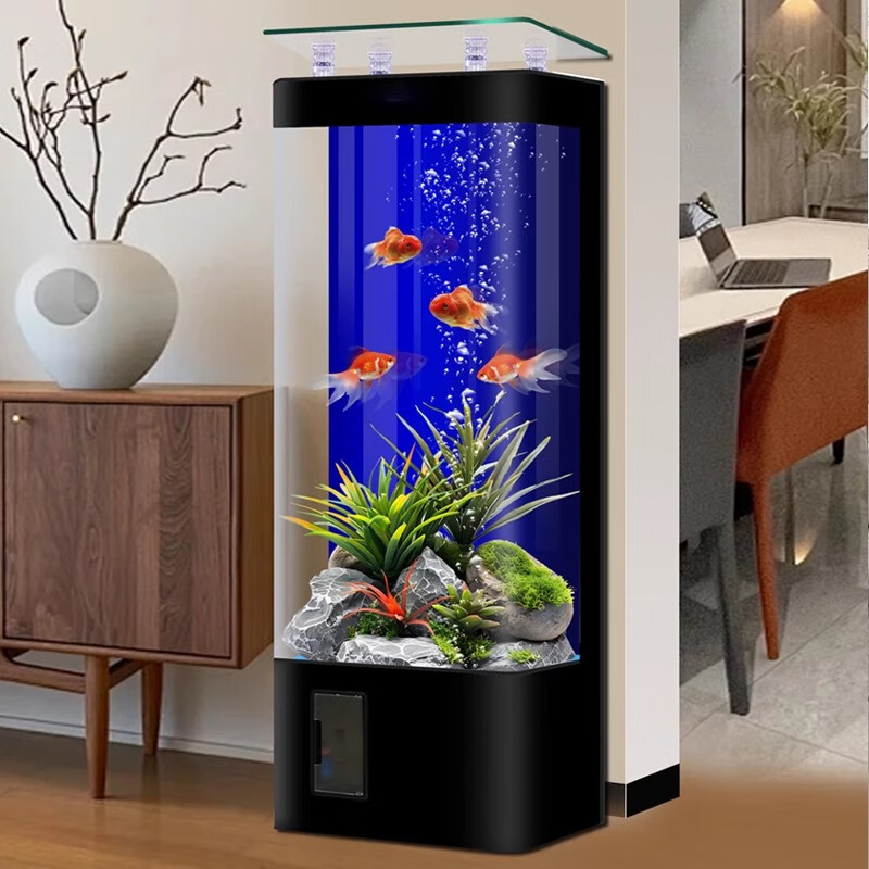 宝贝故事（BABY STORY）智能鱼缸客厅 鱼缸一体缸自循环免换水生态缸背过滤超白玻璃鱼缸 白色ultra版（变频水泵+气泵+移动显示屏） 60x40x138cm 长*宽*高