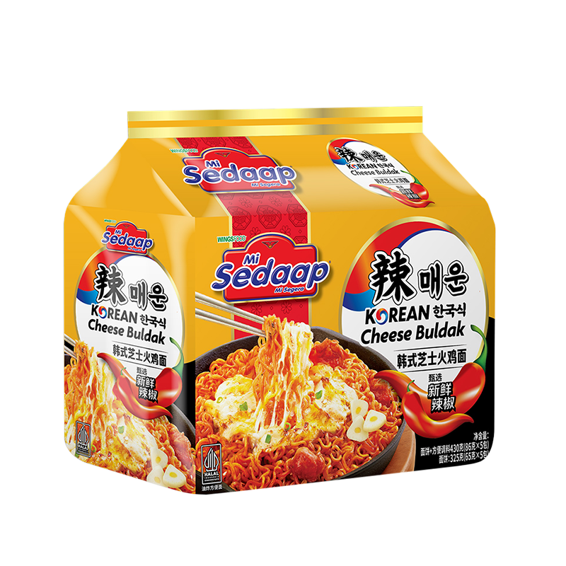 辉英喜达sedaap韩式芝士火鸡面拌面86g*5【临期清仓】