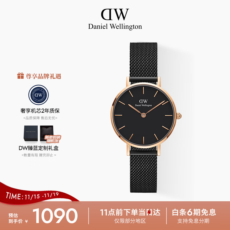 丹尼尔惠灵顿（DanielWellington）DW手表女经典钢带女士手表时尚欧美表送女友节日礼物DW00100245