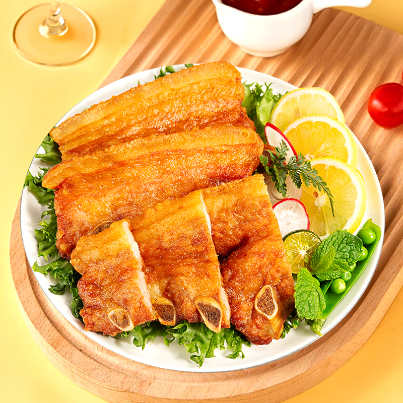 如意三宝蜜汁猪肋排酱烤猪排虾酱五花肉家庭大菜冷冻半成品露营食材 蜜汁烤猪肋排500g+虾酱带骨五花肉450g