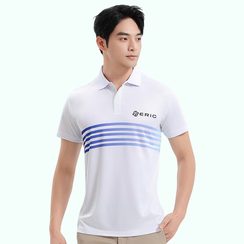 ERIC FFS正品夏季新款速干衣男士POLO衫夏季抗菌防晒短袖透气凉感t恤衫 蓝色 S