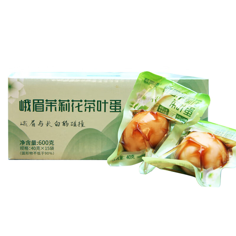 桂青源早餐茶叶蛋即食鸡蛋茉莉花茶味充饥解馋抗饿零食40g*15袋 早餐茶叶蛋15枚