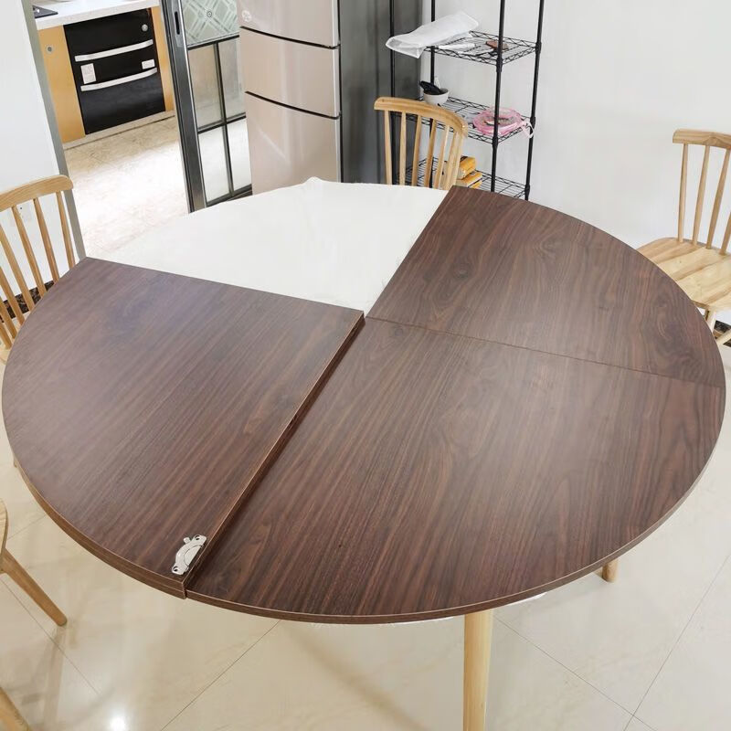 语森忆4折折叠小户型餐桌圆桌面圆台面餐桌桌子酒店家用面板圆形大圆桌 新款*石纹色 1.3m 4折台圆